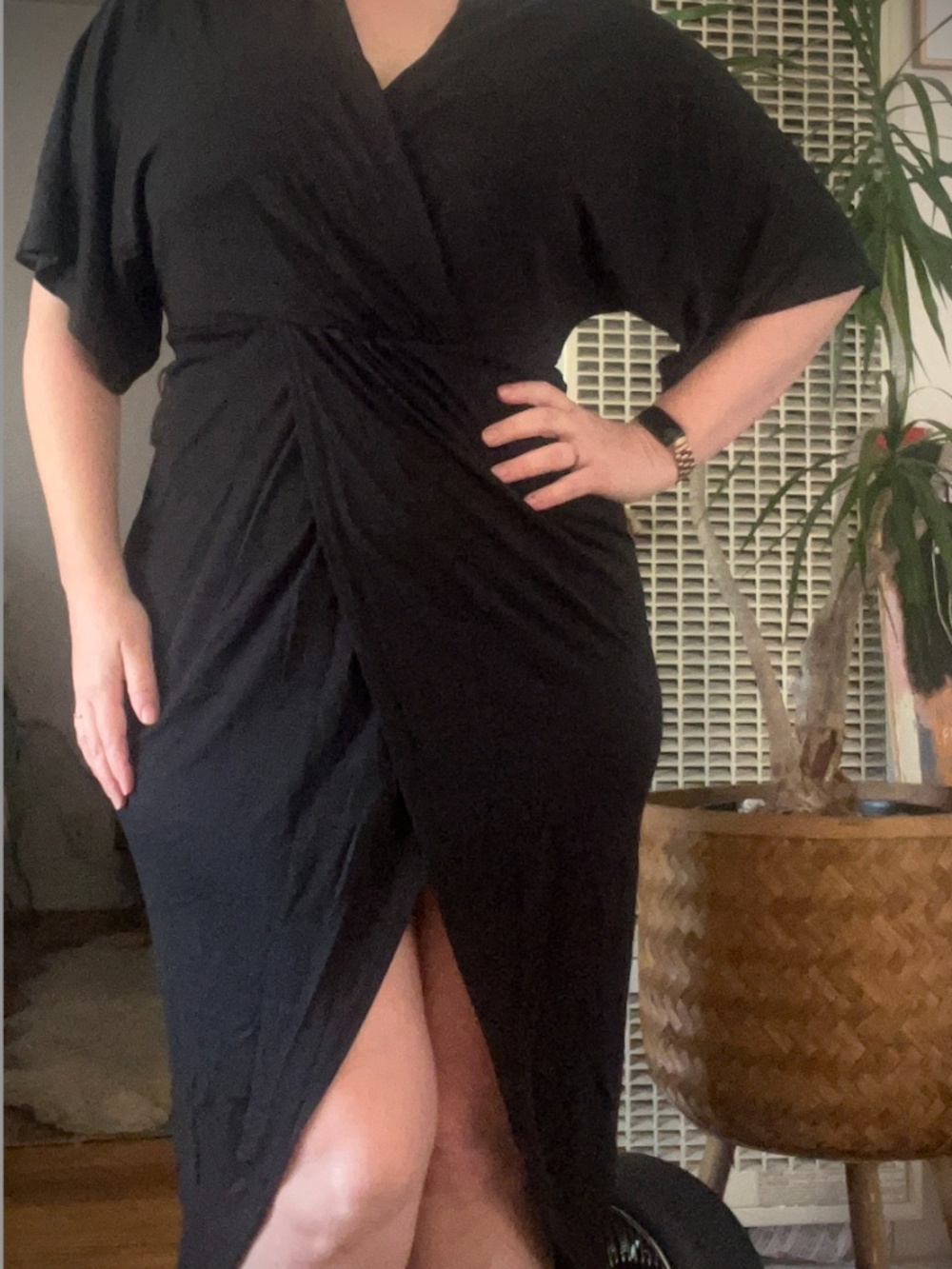 ASTR The Label Black Wrap Dress w Kimono Sleeve S to M *3 for 18!*